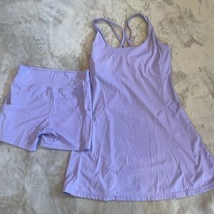 Fun lavender tennis dress and matching shorts